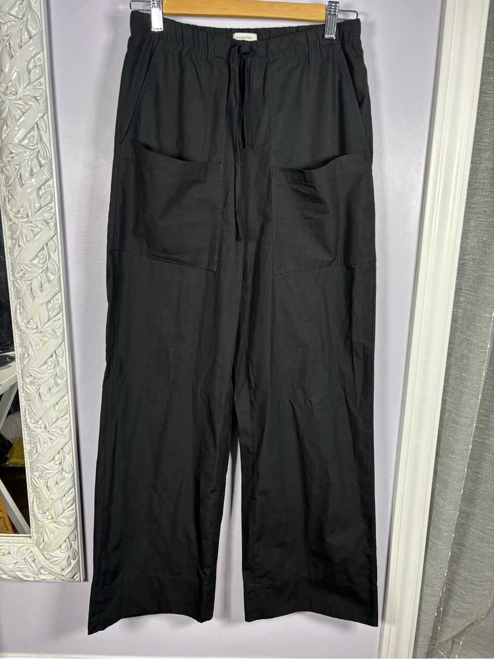 Babaton Aritzia Black Comfy Wide-Leg Drawstring Casual Jogger Pants Size XS.